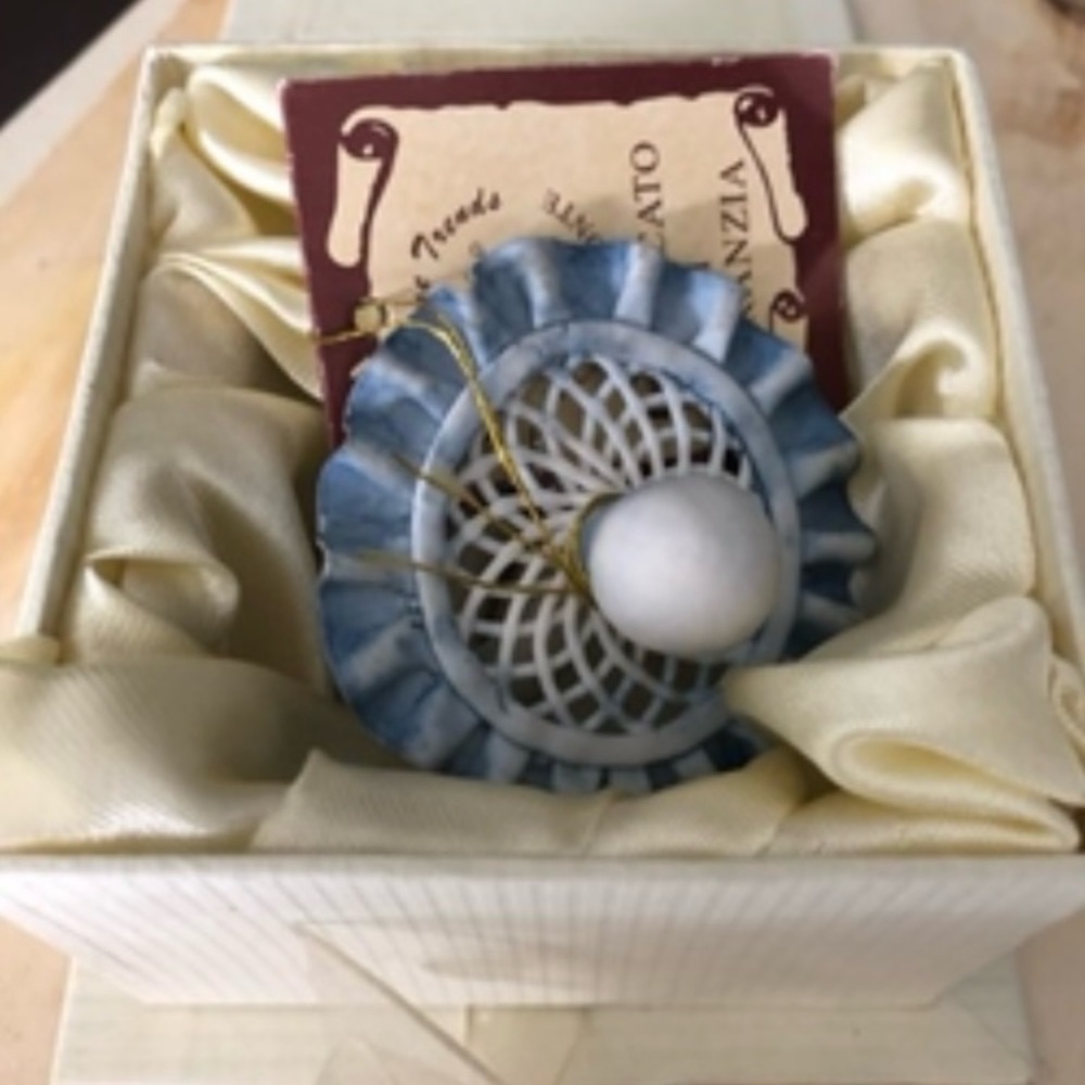 Elegant Capodimonte porcelain pacifier collectable